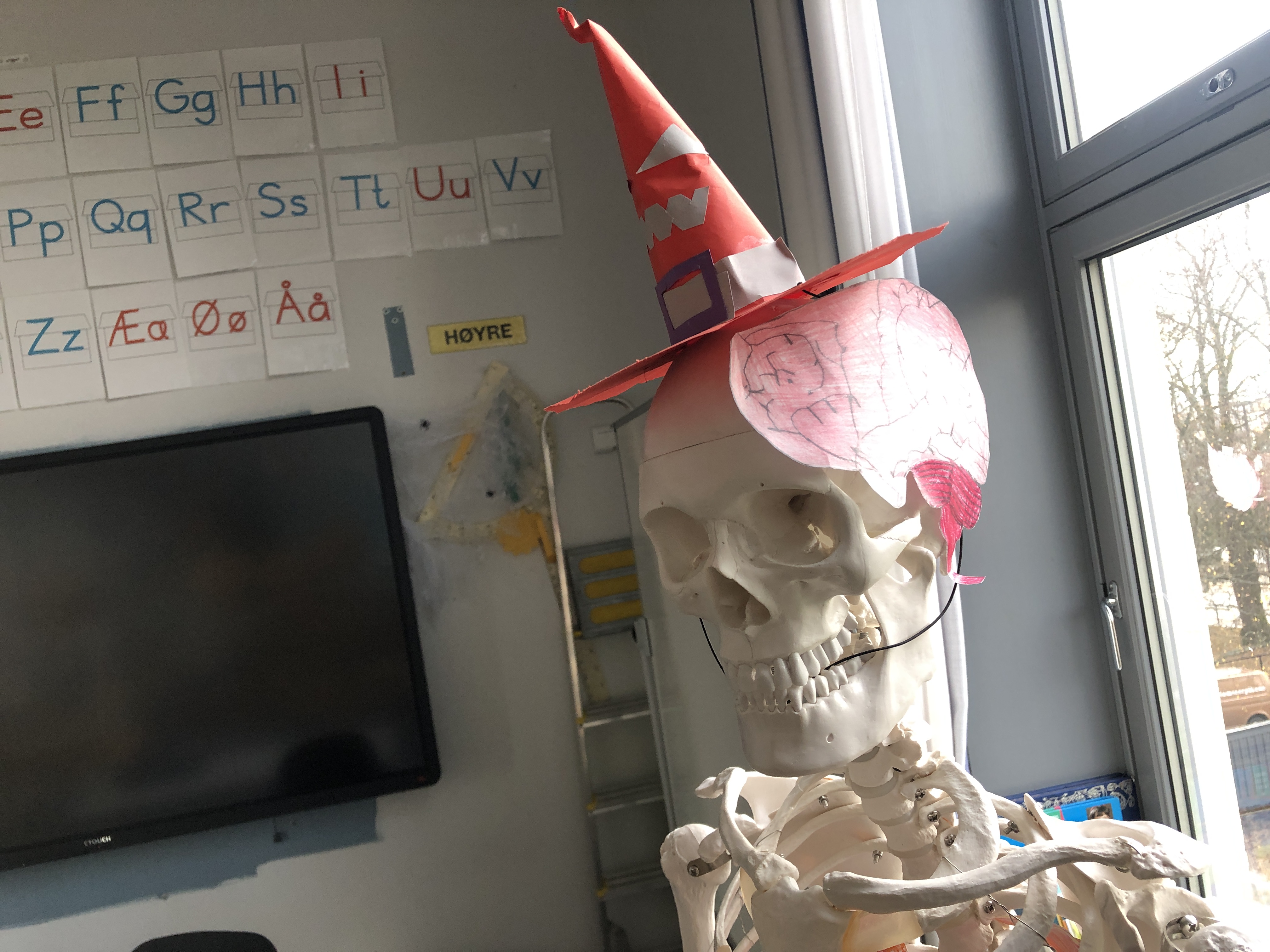 et skjelett iført et plagg