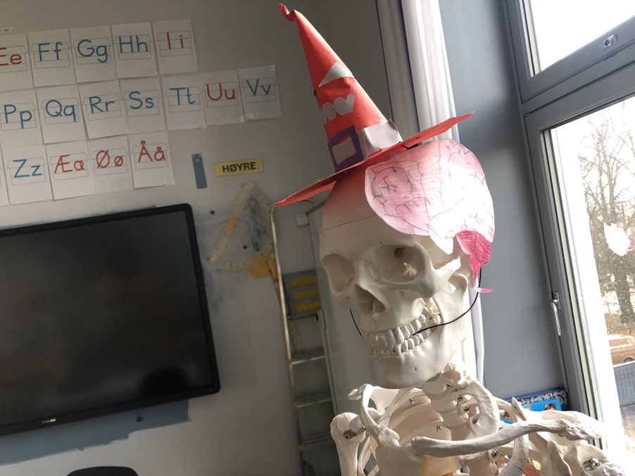 et skjelett iført et plagg